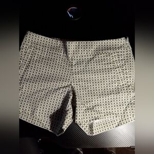 J. Crew White and Green Stretch Shorts